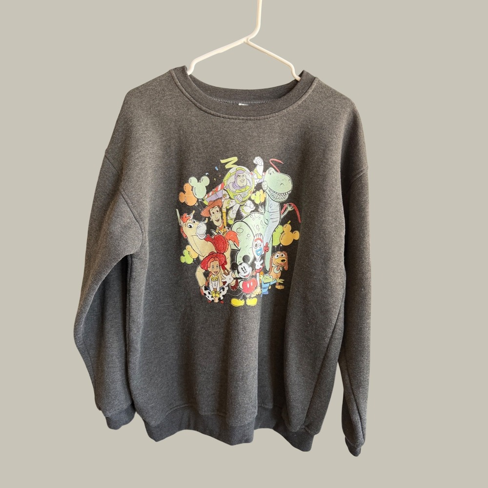 Bonita Cotton Toy Story Graphic Sweatshirt Grey To Infinity and Beyond Large
